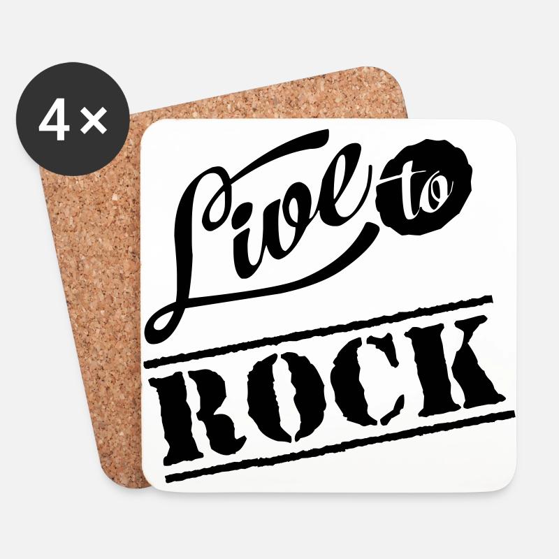 live to rock - Untersetzer (4er-Set) - Weiß