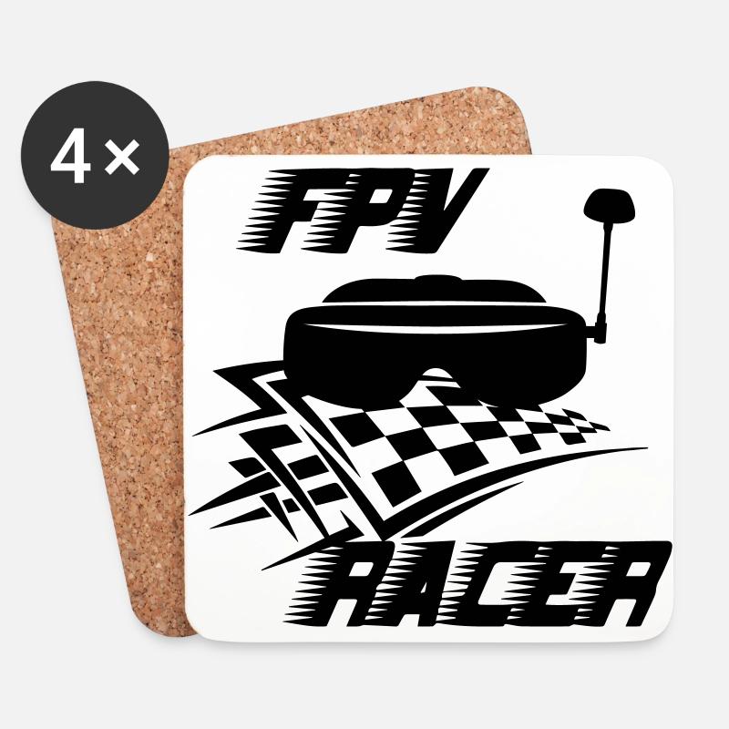 FPV Racer - Untersetzer (4er-Set) - Weiß