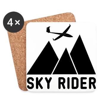 sky rider Segelflug Geschenk - Untersetzer (4er-Set) - Weiß - Vorne