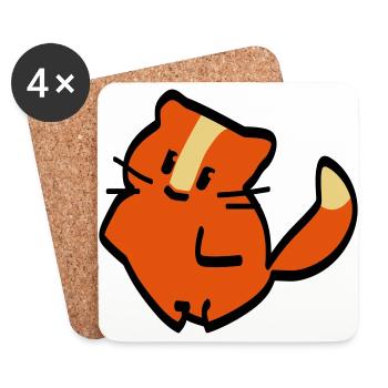 chat - Dessous de verre (lot de 4) - blanc - Devant