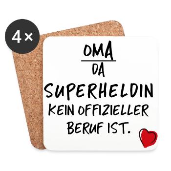 Oma Geschenk Liebe Großmutter Mutter Großeltern - Untersetzer (4er-Set) - Weiß - Vorne