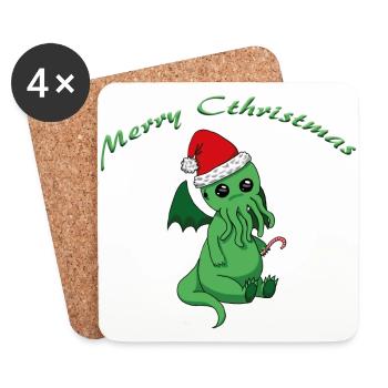 Cthristmas Cthulhu - Dessous de verre (lot de 4) - blanc - Devant