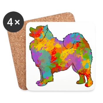 Samojeden Multicolor - Untersetzer (4er-Set) - Weiß - Vorne