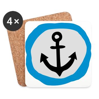 Anker Geschenk aus der Heimat maritim Seemann - Untersetzer (4er-Set) - Weiß - Vorne