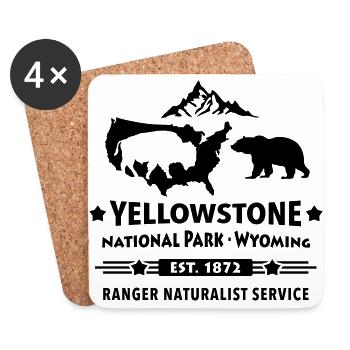Bisons Bären Yellowstone National Park Wyoming USA - Untersetzer (4er-Set) - Weiß - Vorne