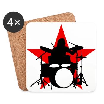 drummer_e_2c - Coasters (set of 4) - white - Front
