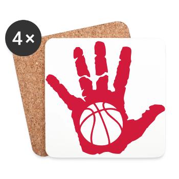 basketball main hand mano sport dessus o - Dessous de verre (lot de 4) - blanc - Devant