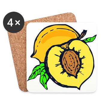 apricots aprikose veggie gemuese fruits8 - Untersetzer (4er-Set) - Weiß - Vorne