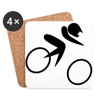 Off-road bicycle races - Coasters (set of 4) - white - Front