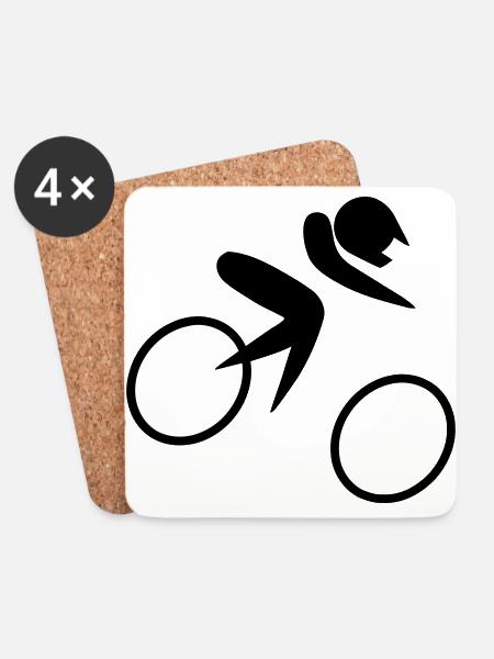 Gelände Fahrradrennen - Untersetzer (4er-Set) - Weiß