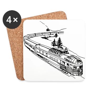 train - Coasters (set of 4) - white - Front