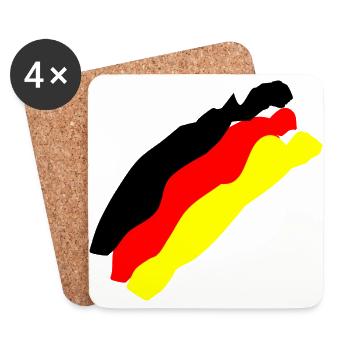 Deutsche Flagge - Untersetzer (4er-Set) - Weiß - Vorne
