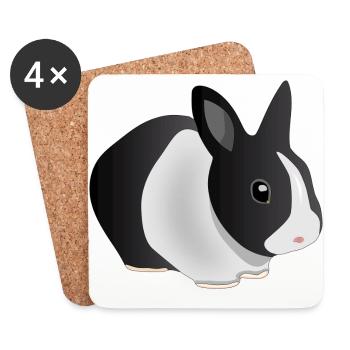 Hase - Untersetzer (4er-Set) - Weiß - Vorne