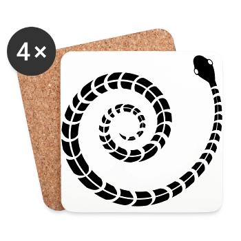 Snake - Toxic - Coasters (set of 4) - white - Front