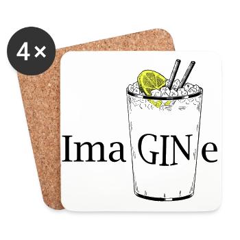 imaGINe fantasy / imagination with GIN - Coasters (set of 4) - white - Front