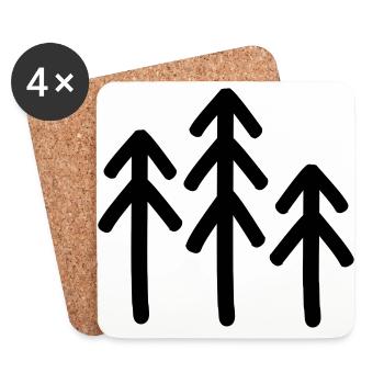 RIDE.company - just trees - Coasters (set of 4) - white - Front