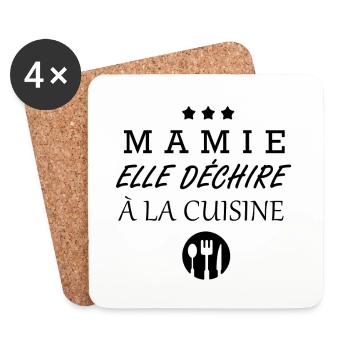 Mamie cuisine - Dessous de verre (lot de 4) - blanc - Devant