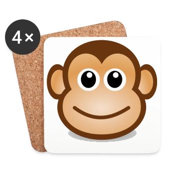 Monkey Face Gift Idea - Coasters (set of 4) - white - Front
