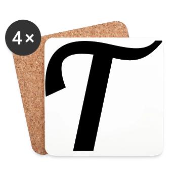 T - Coasters (set of 4) - white - Front