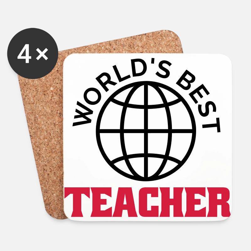worlds best teacher - Untersetzer (4er-Set) - Weiß