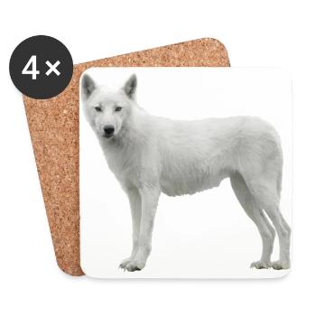 Wolf - Untersetzer (4er-Set) - Weiß - Vorne