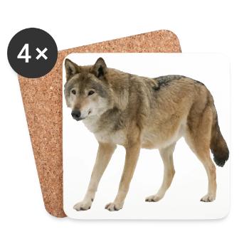 Wolf - Untersetzer (4er-Set) - Weiß - Vorne