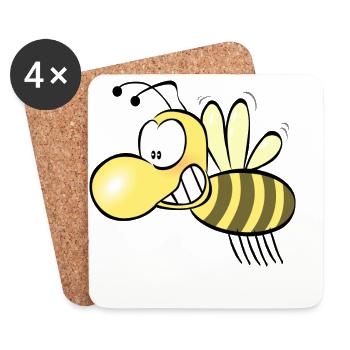 Funny bee - Coasters (set of 4) - white - Front