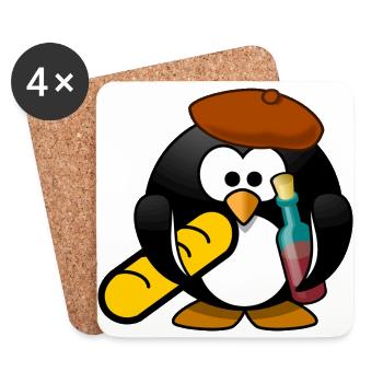 little penguin in France - Coasters (set of 4) - white - Front