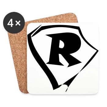 Emblem letter R logo - Coasters (set of 4) - white - Front