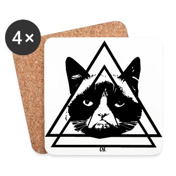 Cat. - Untersetzer (4er-Set) - Weiß - Vorne