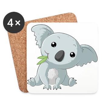 Kleiner Koalabär - Untersetzer (4er-Set) - Weiß - Vorne