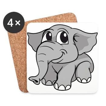 Elephant Elefant - Untersetzer (4er-Set) - Weiß - Vorne