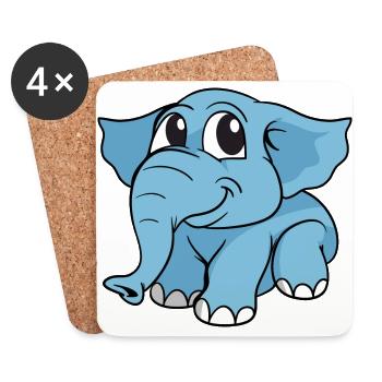 Elephant Elephant - Dessous de verre (lot de 4) - blanc - Devant