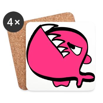 Red piranha - Coasters (set of 4) - white - Front