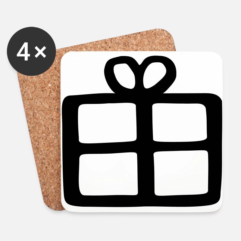 Geschenk - Untersetzer (4er-Set) - Weiß