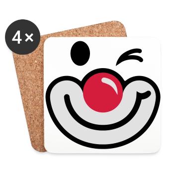 Clownsgesicht 2 - Untersetzer (4er-Set) - Weiß - Vorne