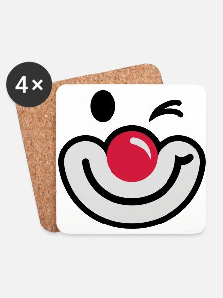 Clownsgesicht 2 - Untersetzer (4er-Set) - Weiß