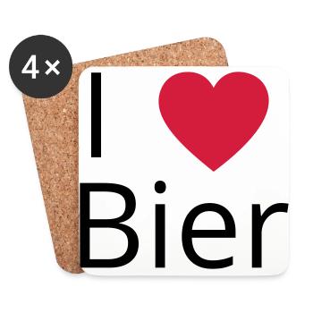 Ich liebe Bier Gechenkidee - Untersetzer (4er-Set) - Weiß - Vorne