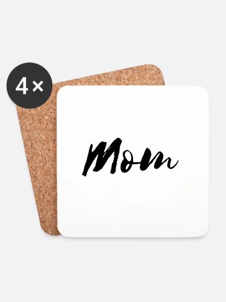 Mom, Mom - Coasters (set of 4) - white