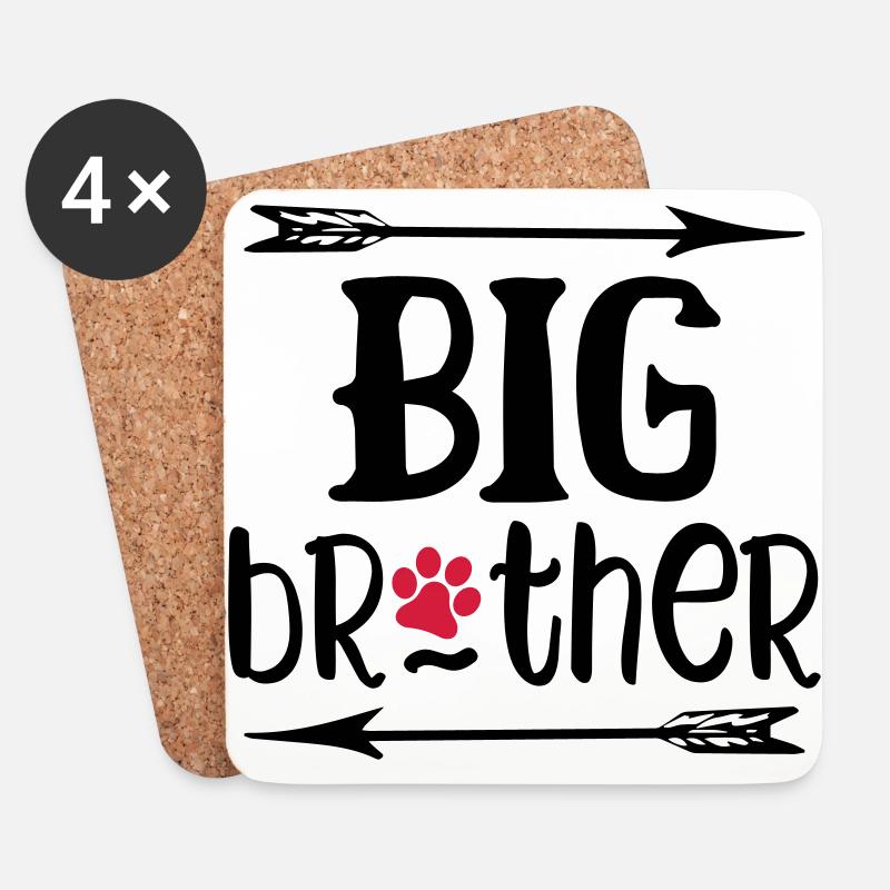 Big Brother Dog - Untersetzer (4er-Set) - Weiß