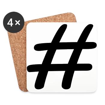 hashtag - Dessous de verre (lot de 4) - blanc - Devant