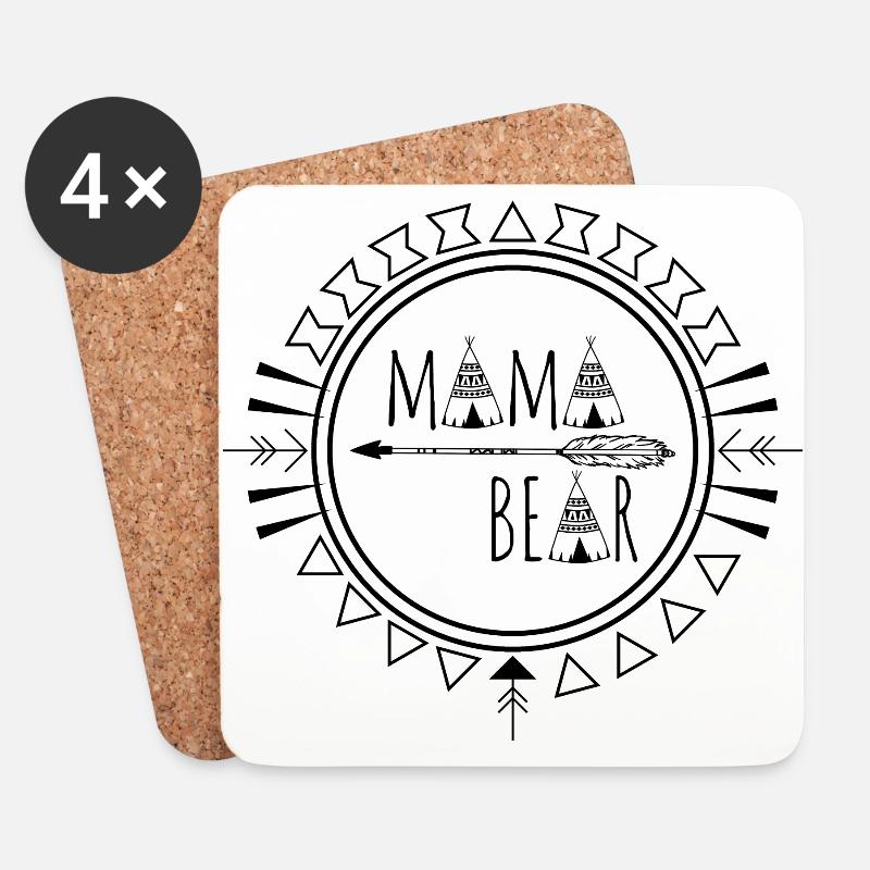 Mama Bear - Coasters (set of 4) - white