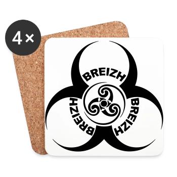 Breizh - Bretagne - Dessous de verre (lot de 4) - blanc - Devant