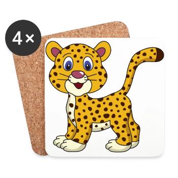 Baby Gepard - Untersetzer (4er-Set) - Weiß - Vorne