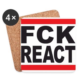 FCK REACT - Untersetzer (4er-Set) - Weiß - Vorne