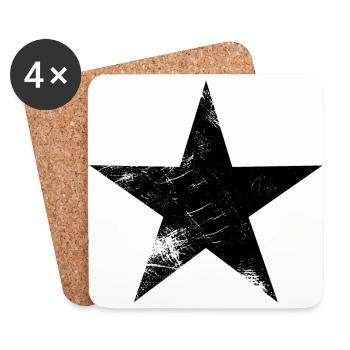 VINTAGE BLACK STAR - Coasters (set of 4) - white - Front