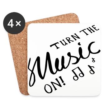 Turn the Music On! - Coasters (set of 4) - white - Front