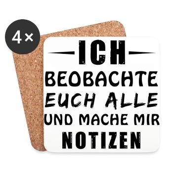 Ich beobachte euch alle - Untersetzer (4er-Set) - Weiß - Vorne