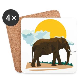 Elephant or elephant? - Coasters (set of 4) - white - Front
