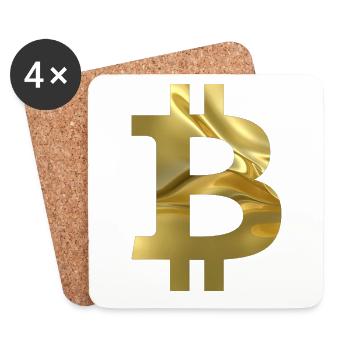 Bitcoin - Untersetzer (4er-Set) - Weiß - Vorne